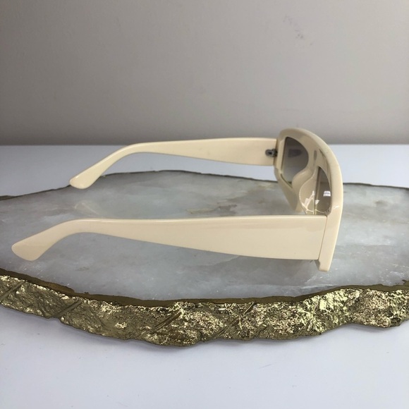 Vintage Cream Rectangular Sunglasses - Picture 4 of 5
